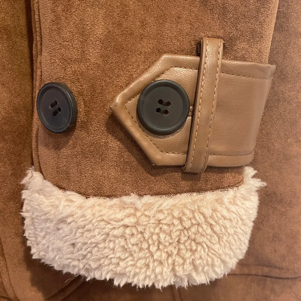 Avec Les Filles Faux Shearling Trench Coat size XS - Picture 12 of 13